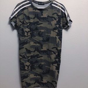 Camo print tshirt dress